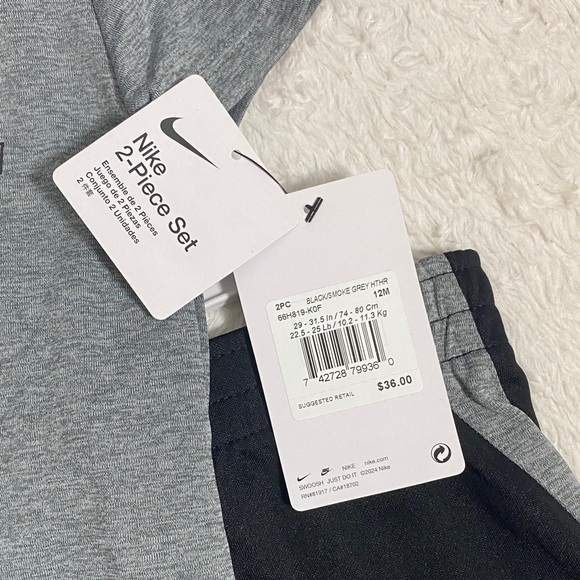 Nike Gray and Black Dri-FIT Logo Set NWT - Picture 2 of 3